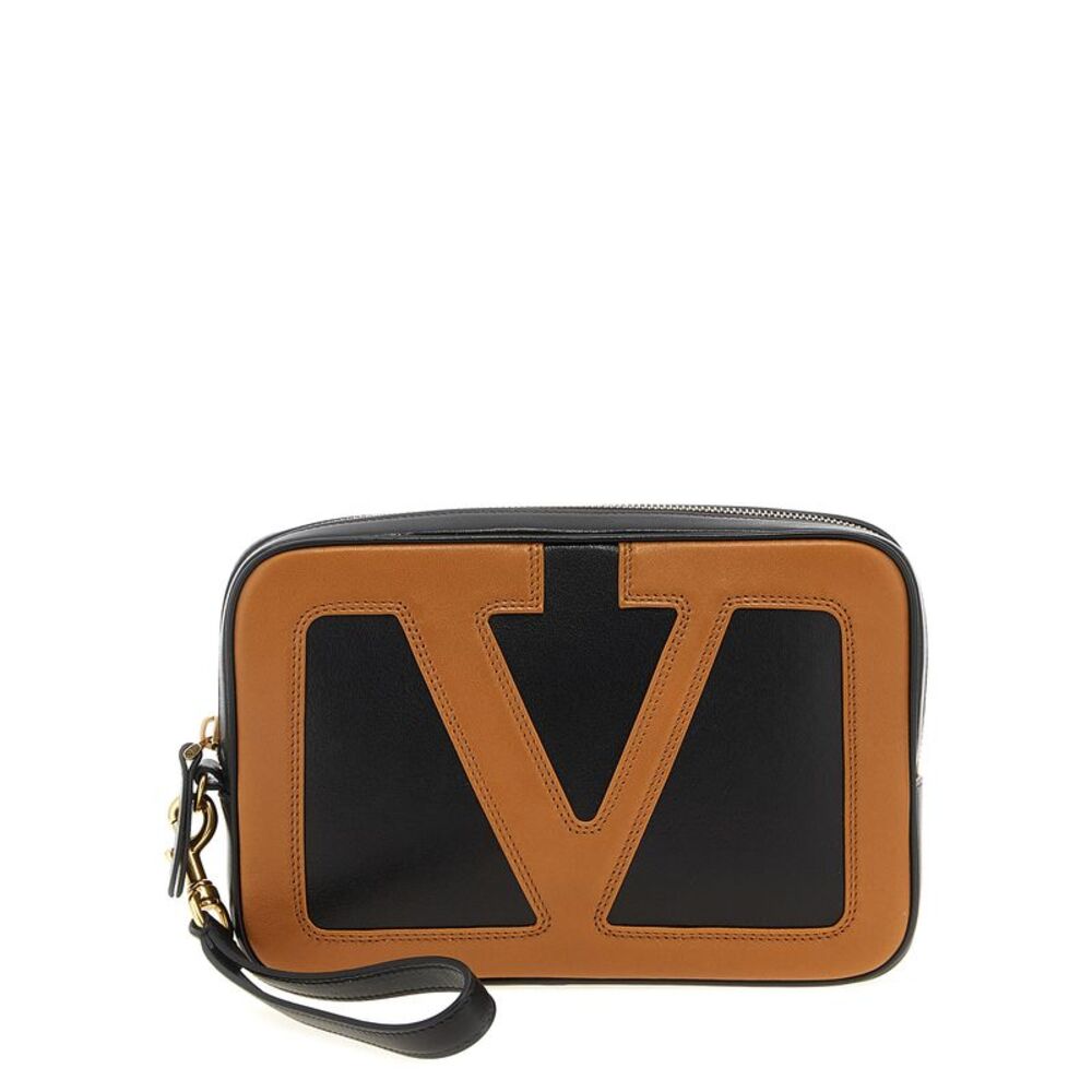 Valentino Garavani Multicolor Lamb Leather Clutch Men's Bag